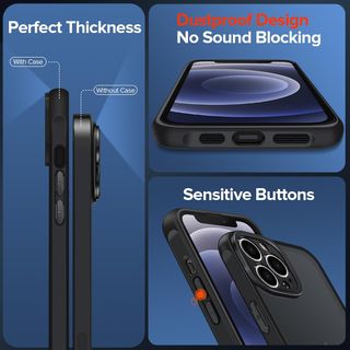 ivoler Funda Mate Negro para iPhone 12 Pro MAX 6.7