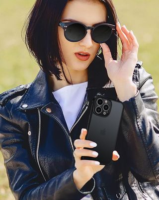 ivoler Funda Mate Negro para iPhone 12 Pro MAX 6.7