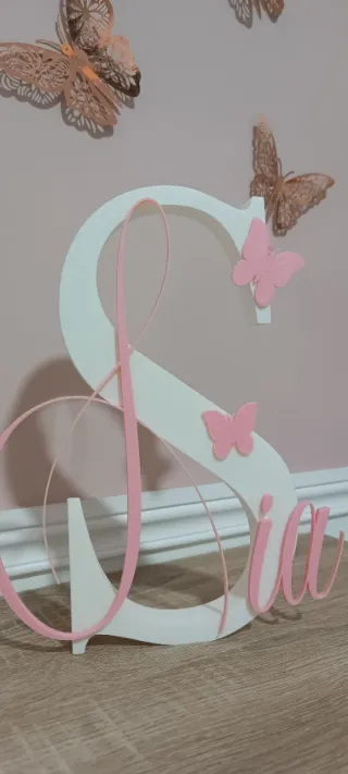 Letra S Nombre Sia Decoración Mariposas