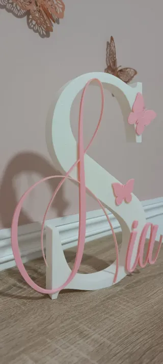 Letra S Nombre Sia Decoración Mariposas