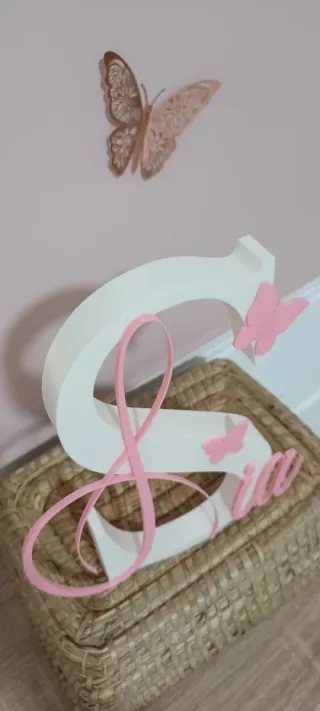 Letra S Nombre Sia Decoración Mariposas