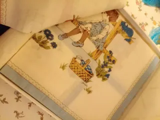 Set 12 fazzoletti vintage disegno bambine