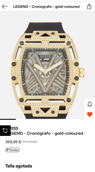 Reloj Guess Hombre Original Nuevo Dorado Negro