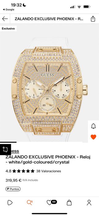 Reloj Guess Dorado y Blanco Nuevo