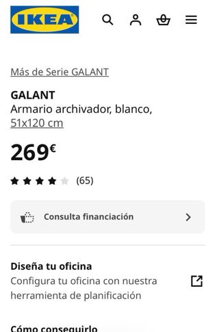 Armario Archivador GALANT Ikea Blanco