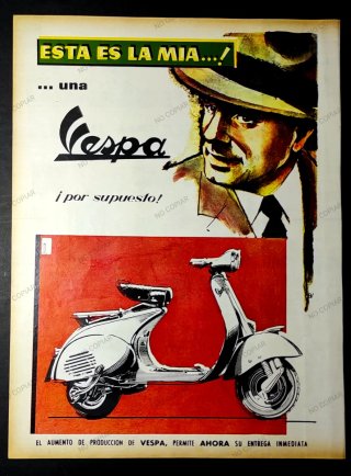 ANUNCIO GRAN FORMATO VESPA AÑO 1959.