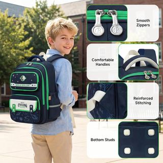 AMYTHE mochila ergonómica infantil Azul Real Verde