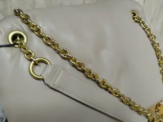 Bolso acolchado Mango beige y dorado