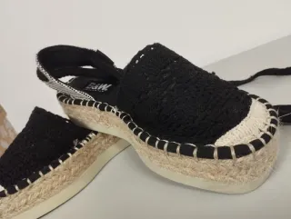 Alpargatas negras B&W con plataforma