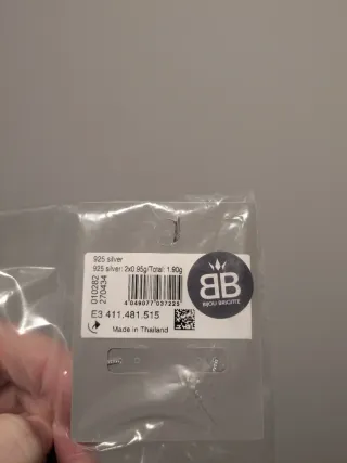 Pendientes largos de plata BB