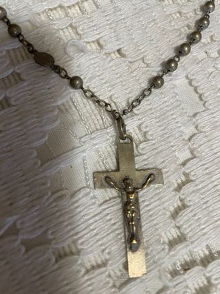 Rosario antiguo de plata