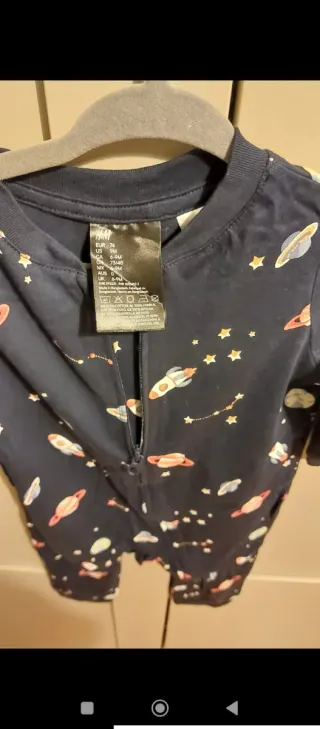 Pijama bebé talla 74 azul cohete de h&m