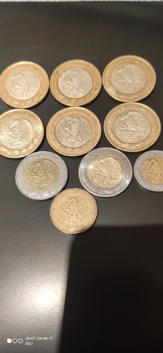 10 Monedas Mexicanas 10, 5 y 50 Centavos