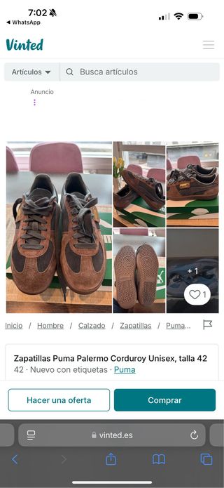 Zapatillas Puma Palermo Corduroy Talla 42