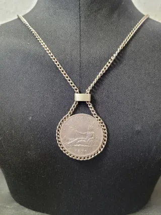 Collar con Moneda de plata 5 Pesetas 1870