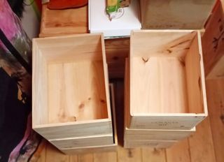 6 Scatole di legno per scaffali e armadi