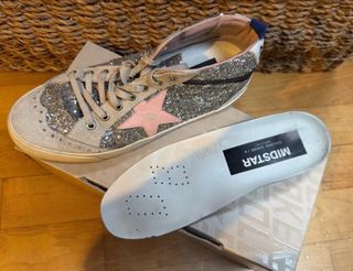 Golden Goose Purpurina Plata y Rosa