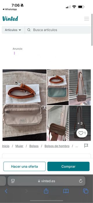 Bolso bandolera Nylon Piedra BIMBA Y LOLA