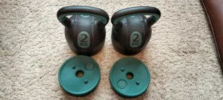 2 de 1kilo, 2 de 1'5, dos de 3 kilos . Pesas rusas