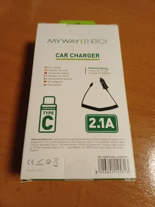 Cargador Coche MY WAY 2.1A Tipo C