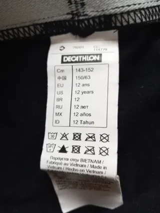 Leggings nero termici Wedze ragazzo 12 anni