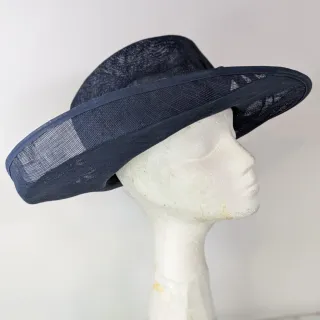 Tocado Fiesta Madrina Invitada Novia Azul Marino