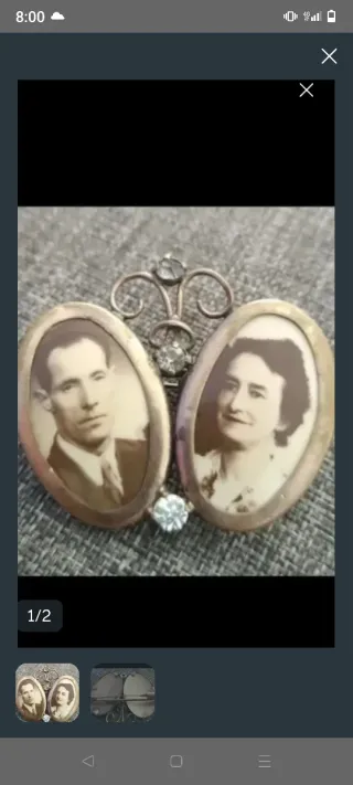 Antiguo broche portafotos