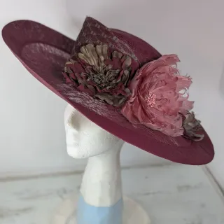 Tocado Fiesta/Boda Flor Rosa y Morado