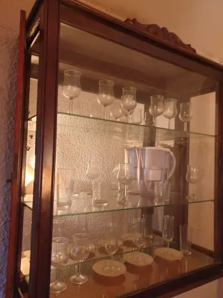 Vitrina de madera y cristal