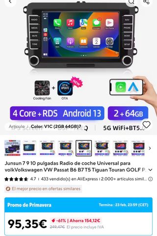 Radio Android VW Estilo ORIGINAL - CarPlay/Android
