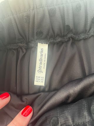 Falda midi tul lunares negra XS