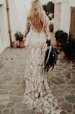 Vestido Novia Boho Corte Sirena