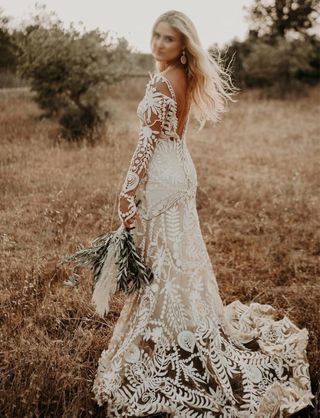 Vestido Novia Boho Corte Sirena
