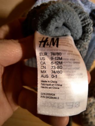 Set cappellino e muffole neonato grigio