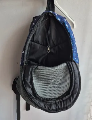 Zaino per cani blu e grigio