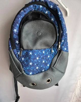 Zaino per cani blu e grigio