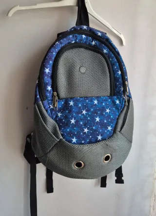 Zaino per cani blu e grigio