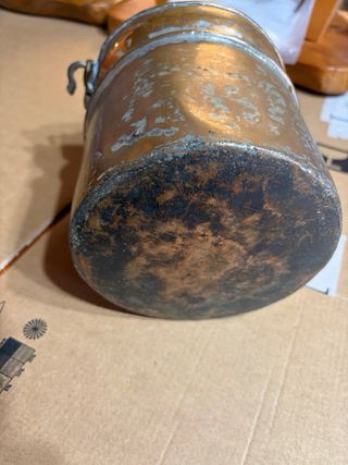 Secchio Paiolo Antico Rame Manico Ottone