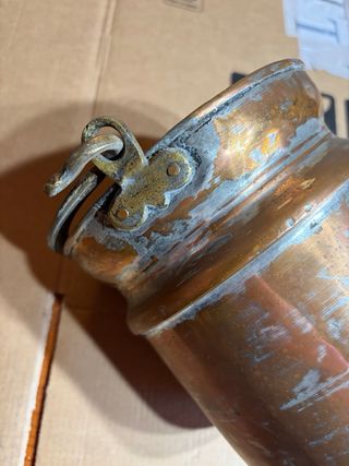 Secchio Paiolo Antico Rame Manico Ottone