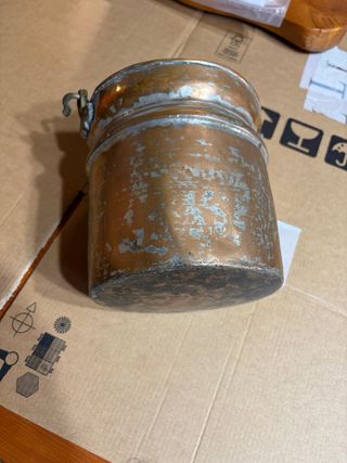 Secchio Paiolo Antico Rame Manico Ottone