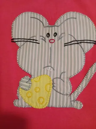 Camiseta infantil patchwork ratón queso