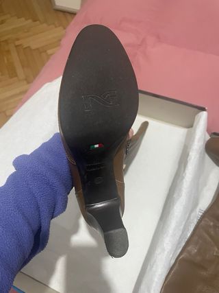 Stivali Nero Giardini vera pelle marrone