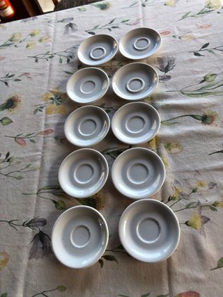 Set 10 Piattini da Caffè in Porcellana Bianca