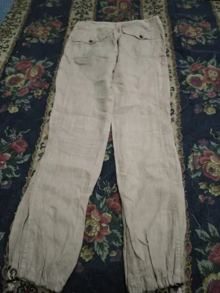 Pantaloni cargo beige donna