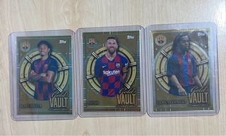 3 Cromos Topps Gold Vault: Messi, Ronaldinho, Raph