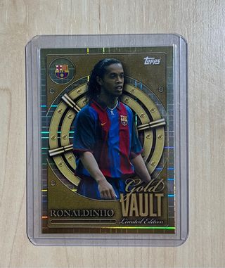 3 Cromos Topps Gold Vault: Messi, Ronaldinho, Raph