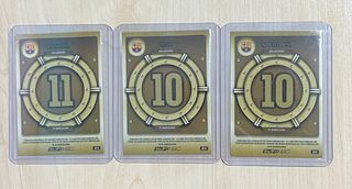 3 Cromos Topps Gold Vault: Messi, Ronaldinho, Raph