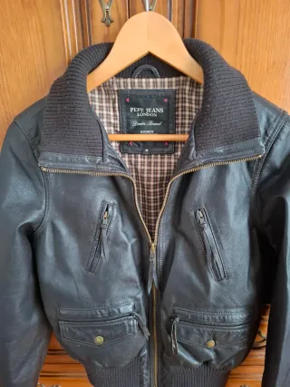 Cazadora Biker Piel Pepe Jeans Talla M