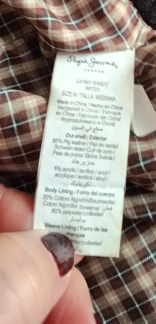 Cazadora Biker Piel Pepe Jeans Talla M