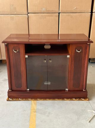 Mesa TV madera oscura